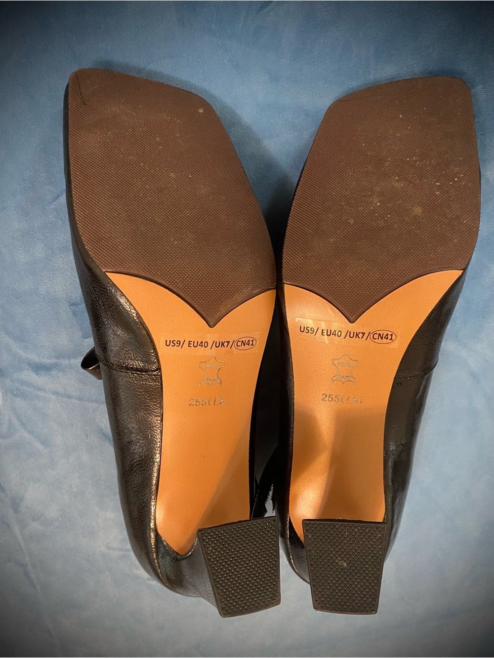 Asymmetric Closed Toe European Leather Heels - Picture 5 of 5